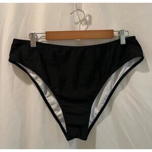Black High Cut Swim Bottom - Black - NWOT - Size 2X